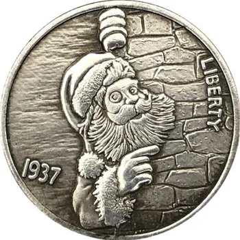 1937 Amuzant moș Crăciun AB Suveniruri Monede de Colecție 3D Metal Antic Comemorative Morgan Vagabond Monedă Copia Decor Acasă