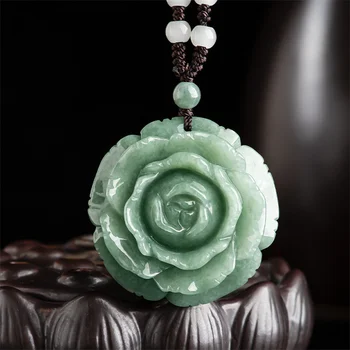 Mai Chuang/Naturale/Jade/bujor floare de Smarald colier pandantiv moda elegant personalitate farmec bijuterii Barbati Femei cuplu Cadou