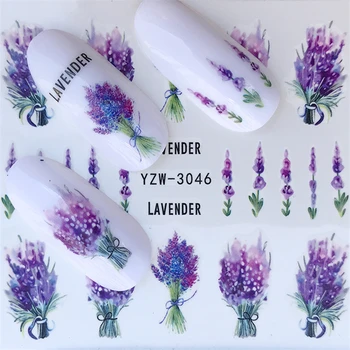 1 buc 2022 Buchet de Levănțică Apă Autocolant Decoratiuni de Arta Unghiilor Violet Înflorit Flori Slide Frumusete de Unghii Decalcomanii