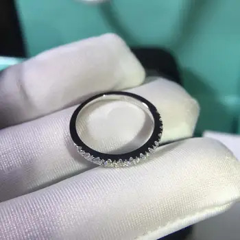 Argint 925 Moissanite inel de Laborator Diamant Jumătate de Inel de Logodna de Potrivire Trupa Inel pentru Femei