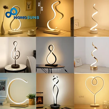 LED-uri Moderne Spirală, Lampa de Masa Birou Noptiera Acrilice Fier Curbat Lumina pentru Camera de zi de Decorare Dormitor