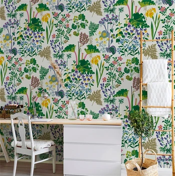 personalizat Nordic planta flori murală țară verde imagini de fundal camera de zi canapea fundal 3D tapet dormitor patul de perete care acoperă