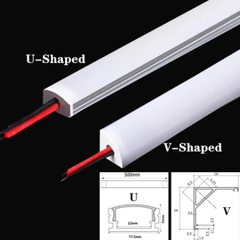 LED profil de aluminiu rigid bar lumina DC12V 50CM 20 inch U/V-forma 5730 36LEDs CONDUS de aluminiu canal decorațiuni interioare de iluminat