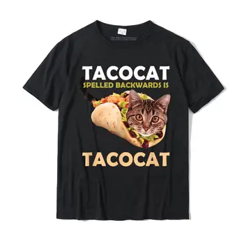 Amuzant Drăguț Tacocat Taco Pisica Scris Invers Este T-Shirt Camisas Nou Vine Familie Topuri Tricou Bumbac Tricouri Pentru Bărbați Normal