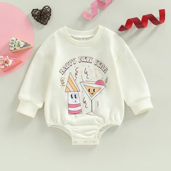 2022-11-15 Lioraitiin 0-18M pentru Sugari Baby Boy Fata de Noua Ani Îmbrăcăminte Scrisoarea Imprimate cu Maneci Lungi Salopeta de Primavara