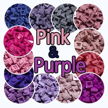 300PCS Roz Și Violet Culoare Placa 1x1 3024 Bloc Parte Cărămidă pentru Copil Pixel Art Remix Pictura Cod QR Copii DIY Jucărie