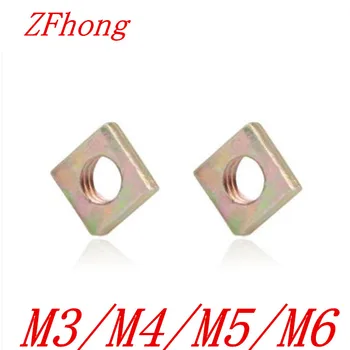 50pcs oțel cu zinc M3 M4 M5 M6 DIN562 Subțire Metric de Piuliță Pătrată Nuci