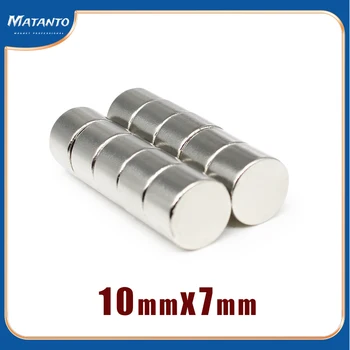10/20/30/50/100BUC 10*7 Runde Puternic Puternic Magnetice Magneți N35 10x7 Disc Permanent Magnet Neodim 10mm x 7mm 10x7mm