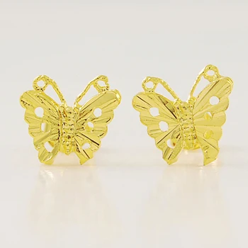 Brand de lux 24k Aur Galben de Culoare de Animale Drăguț Fluture Stud Cercei Pentru Femeile Fată la Modă de Bijuterii Cadou