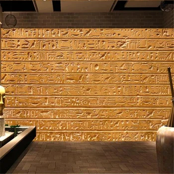 wellyu Personalizat mari picturi murale de moda, decor acasă Egiptean relief tabletă de piatră text de fundal tapet de perete