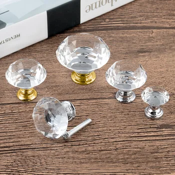 20mm/30mm/40mm Diamant Rotund Sticla Cristal Butoane Dulap Trage de Aur de Argint de Bază Butoane Sertar Cabinet Mânere Mobilier Mâner
