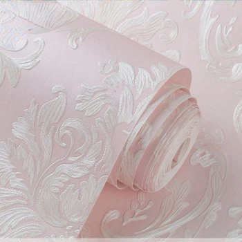 Roz 3D Tapet Floral pentru Dormitor Fete de Perete Hârtie de Contact Textura 3d Autocolant de Perete Home Decor de Perete de Hârtie în Role