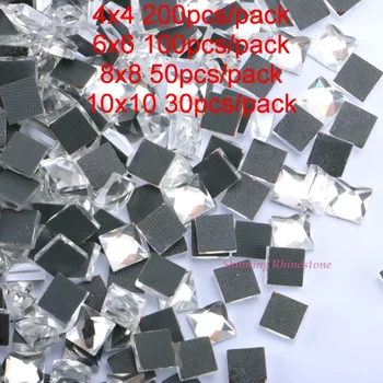 Formă pătrată Sticlă de Remediere rapidă Cristale FlatBack Fier Pe Clar Cristale Strass DMC Hot Fix Stras Pietre Pentru DIY Îmbrăcăminte