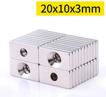 Dreptunghi Cu Gaura Magnet Neodim 20x10x3mm să 50x30x10mm Puternic Pătrat Magnet Puternic de pământuri Rare Magnetic Magnet