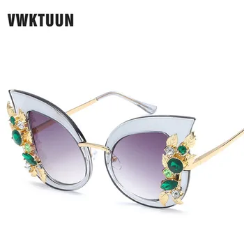 VWKTUUN ochelari de Soare Femei Cat Nuanțe de Ochi Supradimensionat Ochelari de Cristal Cadru ochelari de Soare Pentru Femei Soare Protecție UV400 ochelari de soare