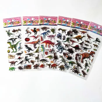 6 Foi Calde de Desene animate 3D DIY Dino Autocolante Copii Copil Jucărie de Învățământ Cadou de Ziua PVC Album Notebook Card de Dinozaur Decoruri