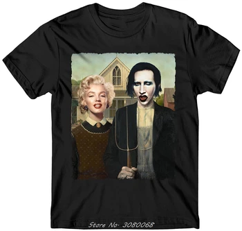 Marilyn Monroe t-shirt, Manson t-shirt, American Gothic, Amuzant, Glamour, Funky de Moda Noua Tricou Barbati din Bumbac Tricouri