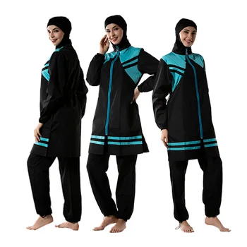 Extra Lungi Micro Mâneci Plin Burkini Costume de baie Musulman M-3XL Hijabul Islamic Pierde costume de Baie Moda Turcia Femei trening
