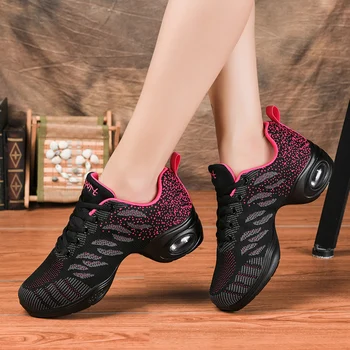 Pantofi de dans Femei Respirabil Amortizare Jazz Adidași Usoare Sport Caracteristică Dans Modern Pantofi Fete Practica Adidași