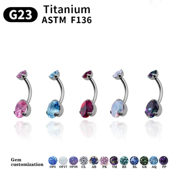 Piercing buric ASTM Titan G23 Structură Buric Piercing Bijuterii Inel Super Destul de Belly Button Inel Pentru Femei