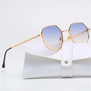 Nuante de Protecție UV Mic Cadru ochelari de Soare pentru Bărbați/Femei de Metal ochelari de Soare ochelari de Soare Patrati Poligon Ochelari de Soare