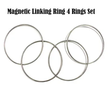 De Mari Dimensiuni Magnetic Leagă Inel 4 Inele Set(Dia. 30 cm,din Oțel Inoxidabil) Trucuri de Magie Magician de Scena, Iluzii Pusti de Distracție Magia