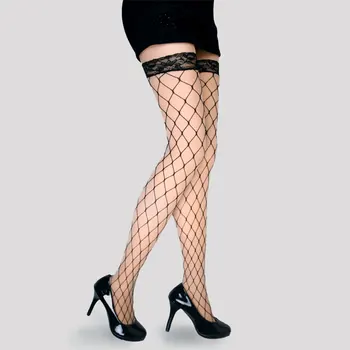 Sexy Femei Doamnelor pentru Fete Gard Anime Net Longe Ciorapi de Dantelă ciorapi din Plasă Pură Mătase Șosete Mari Gol Carouri de Proiectare