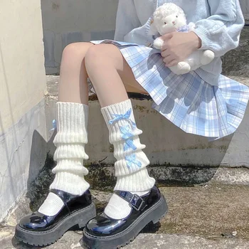 Iarna Kawaii Picior Cald Femei Stil Japonez Cu Blană Lungă Pierde Cizme, Ciorapi Sex Feminin Solid Lolita Dulce Cald Tricotate Stoc 2022