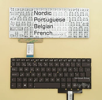 Nordic portughez, Belgian, francez Tastatura Pentru Asus Zenbook BX31A BX31E BX31LA UX31A UX31E UX31LA NSK-UQ51N 0KNB0-3624ND00 Negru
