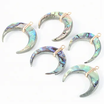 Coajă naturale Pandantiv Sidef Luna formă de scoică Abalone Shell farmecul Rafinat Pentru a face bijuterii DIY Colier accesorii