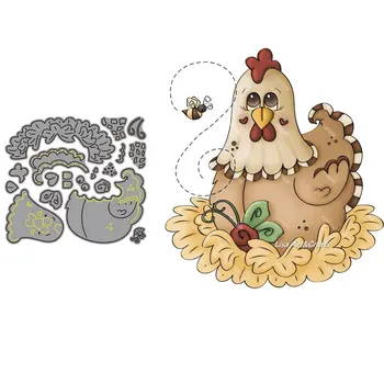 Drăguț Găină Metal Moare de Tăiere de Primăvară Paște stencil DIY Scrapbooking Ambarcațiuni de Hârtie Cuțit Mucegai Lama Pumn Șabloane Noi Mor Reduceri