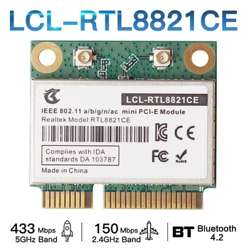RTL8821CE 433Mbps Wi-Fi+BT4.2 802.11 AC Dual Band 2,4/5GHz Mini PCIe placa WiFi de Rețea fără Fir Suport pentru Card de Laptop/PC Win10/11