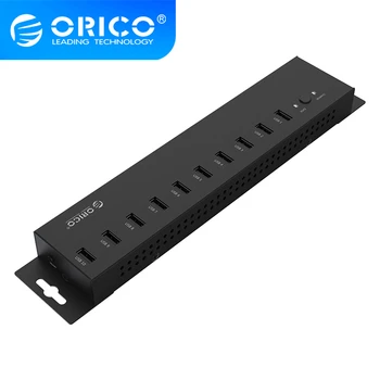 ORICO 10 Porturi USB 2.0 HUB Industrial Cu 12V5A Power Adapter 60W Detașat de Alimentare Suport Modul de Încărcare Pentru Windows, Mac, Linux