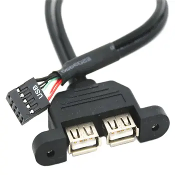 30CM, 50cm Placa de baza Interne 9Pin 9P Pentru a Dubla 2 Port USB 2.0, O Femeie cu Montare pe Panou, Cablu de DATE