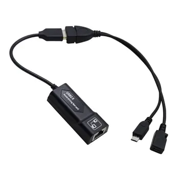 USB 2.0 to RJ45 Adaptor/ 2X Mirco USB Cablu LAN Ethernet Adaptor Pentru AMAZON FOC TV 3 Sau STICK GEN 2