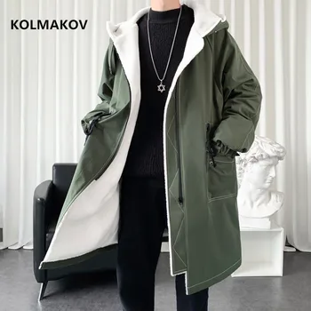 2021 haina de iarna barbati cu gluga groasă de înaltă calitate trench barbati,moda barbati geci jachete casual,plus-size M-3XL