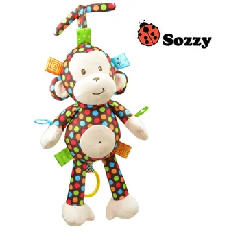 2019 Pluș Jucărie Copil Sozzy Copilul Rattle Maimuță Trage Clopotul Jucării De Pluș De A Potoli Setea Copil Păpuși De Înaltă Calitate Desen Animat Copil Jucărie