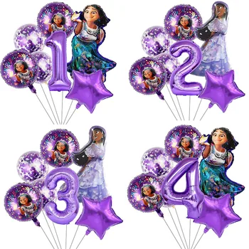 7pcs Disney Encanto Număr de Baloane Set de Cinema Periferice Isabella Mirabel Film de Aluminiu Balon pentru Copii Ziua de nastere