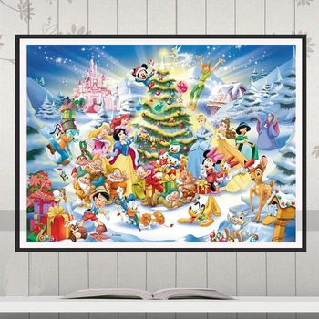 Disney 5D Diamant Pictura Anime Ajunul Crăciunului Mickey Snow White Diamond Broderie Cusatura Cruce Kituri de Mozaic Meserii Decor Acasă