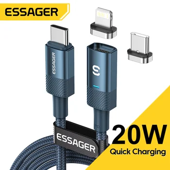 Essager PD 20W USB de Tip C Magnetice Cablu de Sârmă Pentru iPhone 11 12 13 Pro Max 8 7 Plus MacBook iPad Încărcare Rapidă iPhone Cablu Cablu