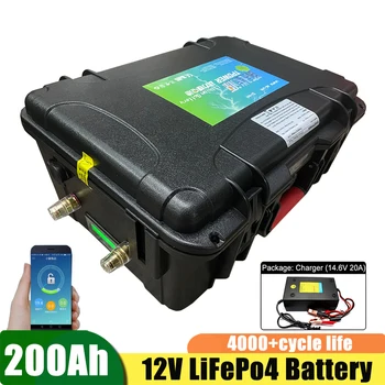 Lifepo4 12V 200Ah Baterii cu Litiu Pentru Monitor/Display Baterie de Stocare Cutie de Carton Ciclu Lung de Viață 12V 200A
