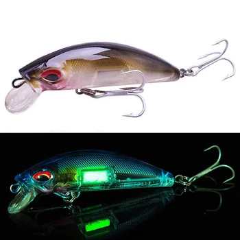 1buc Ochii 3D Luminos Minnow Momeli de Pescuit 7cm 11.5 g Jig Scufundarea Wobblere Greu Momeală Artificială Crankbait Pescuit de Noapte