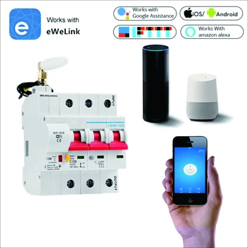 3P Inteligent MCB eWeLink Control de la Distanță WiFi Întrerupător 16A~125A MCB Compatibil Cu Alexa de Start Google IFTTT Smart Home