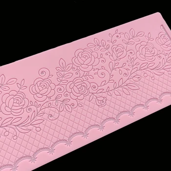 minsunbak Hot New Rose Lace Mucegai Silicon Zahăr Dantelă Mat Tort de Nunta Marginea Decorative de Imprimare Mat