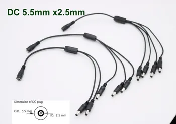 1 buc DC 1 de sex Feminin pentru a 2 / 3 / 4 Masculin Power Splitter 5.5 mm x 2.5 mm Cablu Adaptor Conector Cablu pentru CCTV aparat de Fotografiat