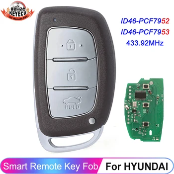 KEYECU 3 butoane 434MHz FSK Smart Remote Control Key Fob Pentru Hyundai IX35 PCF7953 Hitag 2 ID46 Verna Elantra PCF7952 Cip