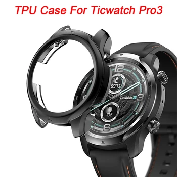 TPU Placare Marginea Cadru pentru Ticwatch Pro 3 de Protectie Bara de protectie Moale Ecran de Sticlă Protector Caz Acoperire Coajă