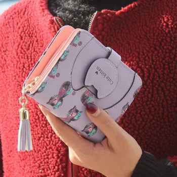 Moda Mici de sex Feminin Pungă scurt geanta Lady Scrisoare de fixare Fixare cu Fermoar Scurt Portofel Ambreiaj Suport Card de Monedă Bani Femei Portofel