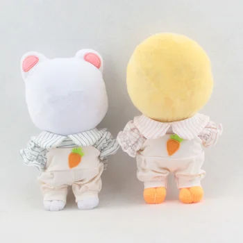 20cm Papusa Haine Dantelă de Top cu Dungi Morcov Salopete De Bumbac Păpuși de Pluș Jucărie Accesorii Coreea de Kpop EXO Idol Costum Baby Doll