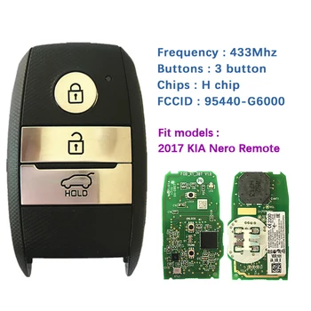 CN051046 3 Buton Reale de Înlocuire Cheie fob Pentru 2017 KIA Nero Original Smart acces Telecomanda 433MHz 8A Chip 95440-G6000